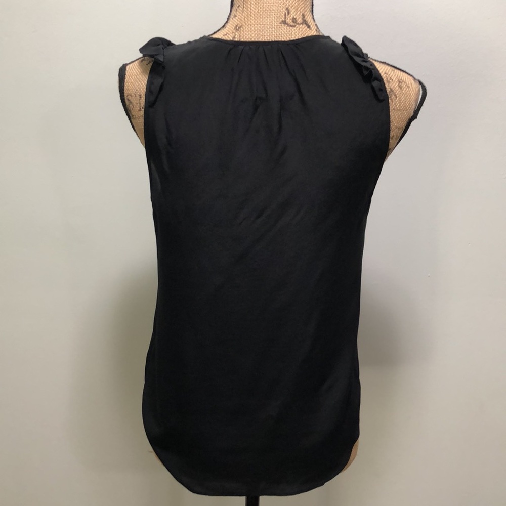 {Maeve} Ruffled Keyhole Silk Tank - Picture 5 of 10